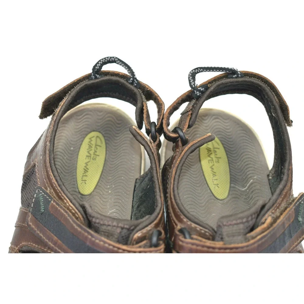 Clarks‎ Wave Walk Men's Brown Leather Casual Comfort Sport Sandals Sz 11 M